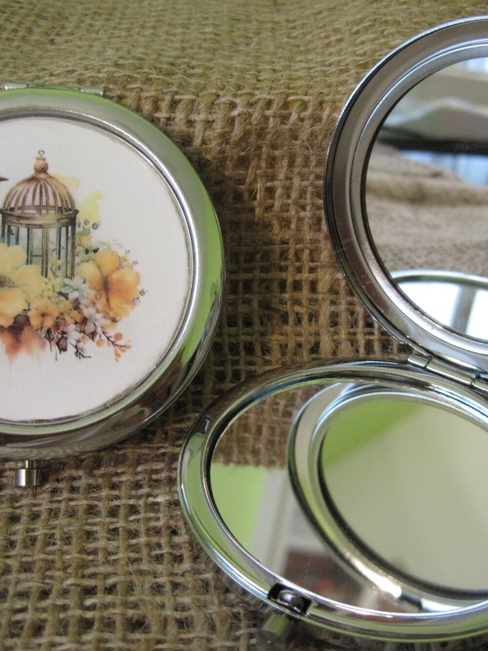 Birdcage Themed Compact/Pocket Mirror